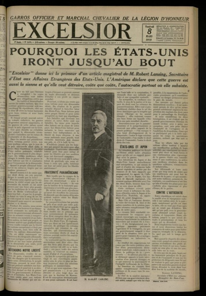 Miniatura de Excelsior: journal illustré quotidien de 8 de marzo de 1918, nº 2670