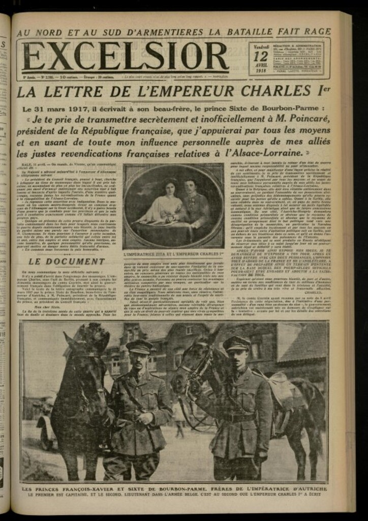 Miniatura de Excelsior: journal illustré quotidien de 12 de abril de 1918, nº 2705