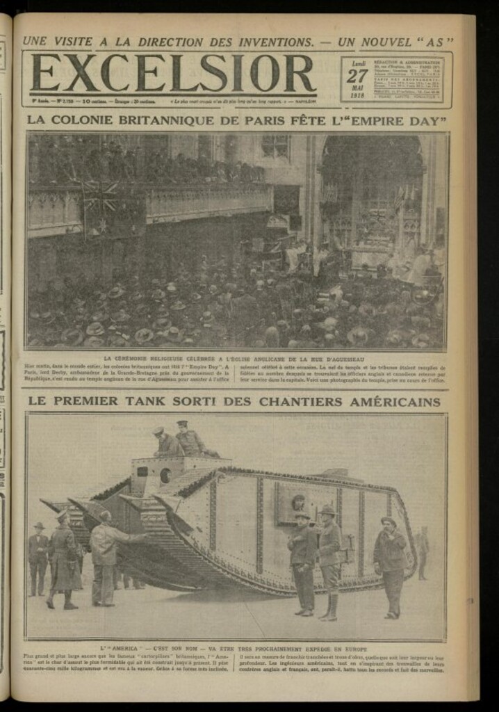 Miniatura de Excelsior: journal illustré quotidien de 27 de mayo de 1918, nº 2750