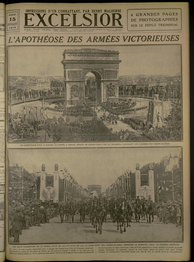 Miniatura de Excelsior: journal illustré quotidien de 15 de julio de 1919, nº 3159