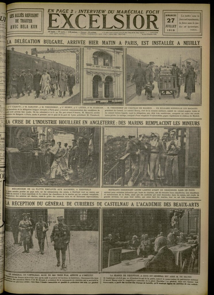 Miniatura de Excelsior: journal illustré quotidien de 27 de julio de 1919, nº 3171