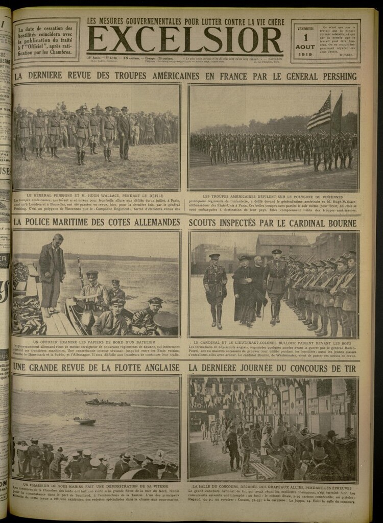Miniatura de Excelsior: journal illustré quotidien de 1 de agosto de 1919, nº 3176