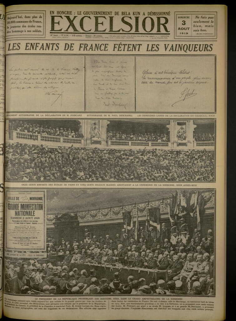 Miniatura de Excelsior: journal illustré quotidien de 3 de agosto de 1919, nº 3178