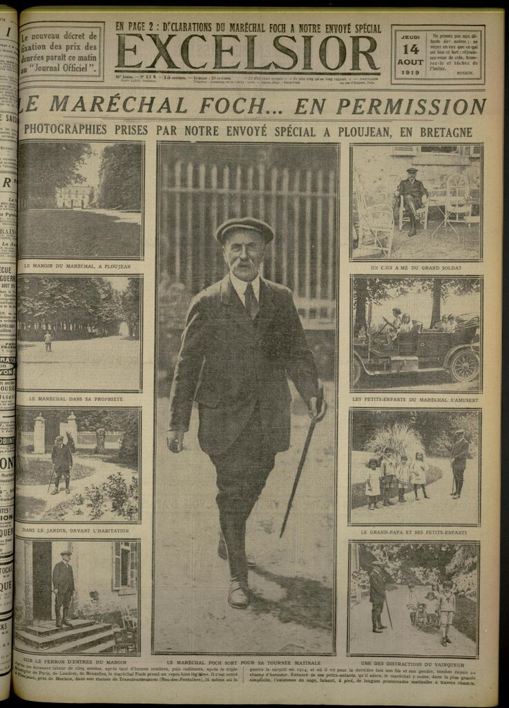 Miniatura de Excelsior: journal illustré quotidien de 14 de agosto de 1919, nº 3189