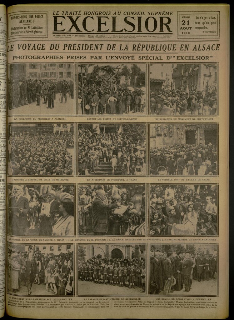 Miniatura de Excelsior: journal illustré quotidien de 21 de agosto de 1919, nº 3196