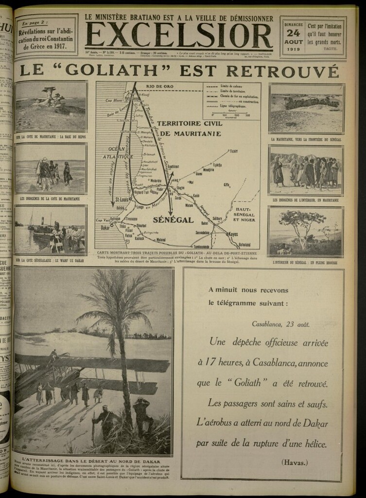 Miniatura de Excelsior: journal illustré quotidien de 24 de agosto de 1919, nº 3199