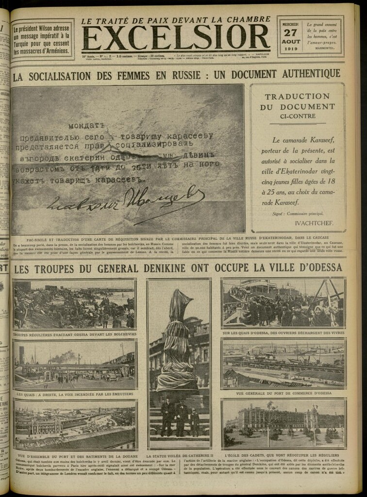 Miniatura de Excelsior: journal illustré quotidien de 27 de agosto de 1919, nº 3202