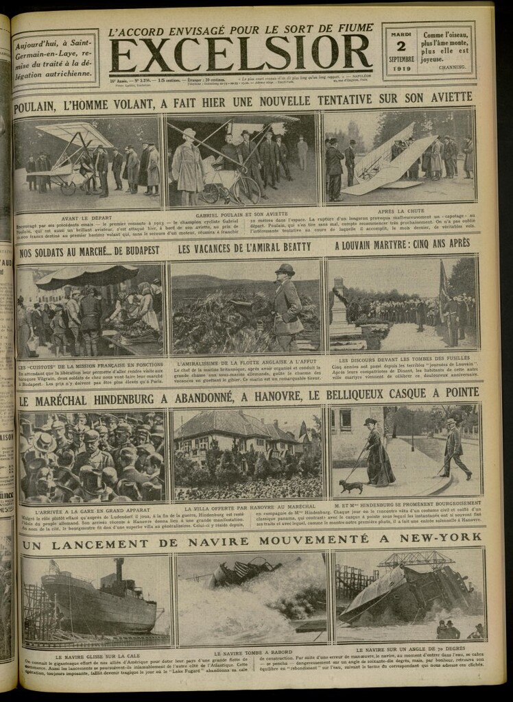 Miniatura de Excelsior: journal illustré quotidien de 2 de septiembre de 1919, nº 3208