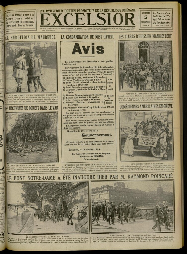 Miniatura de Excelsior: journal illustré quotidien de 5 de septiembre de 1919, nº 3211