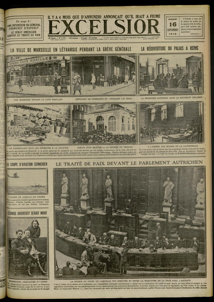 Miniatura de Excelsior: journal illustré quotidien de 16 de septiembre de 1919, nº 3222