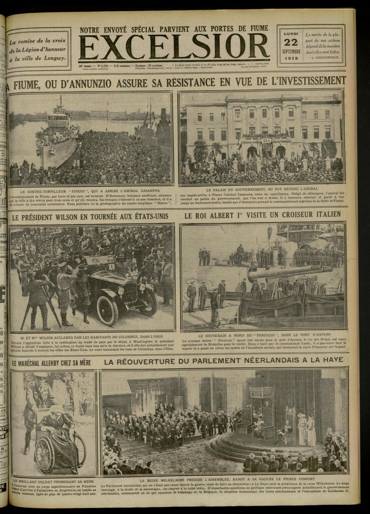 Miniatura de Excelsior: journal illustré quotidien de 22 de septiembre de 1919, nº 3228