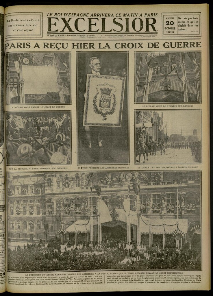 Miniatura de Excelsior: journal illustré quotidien de 20 de octubre de 1919, nº 3256