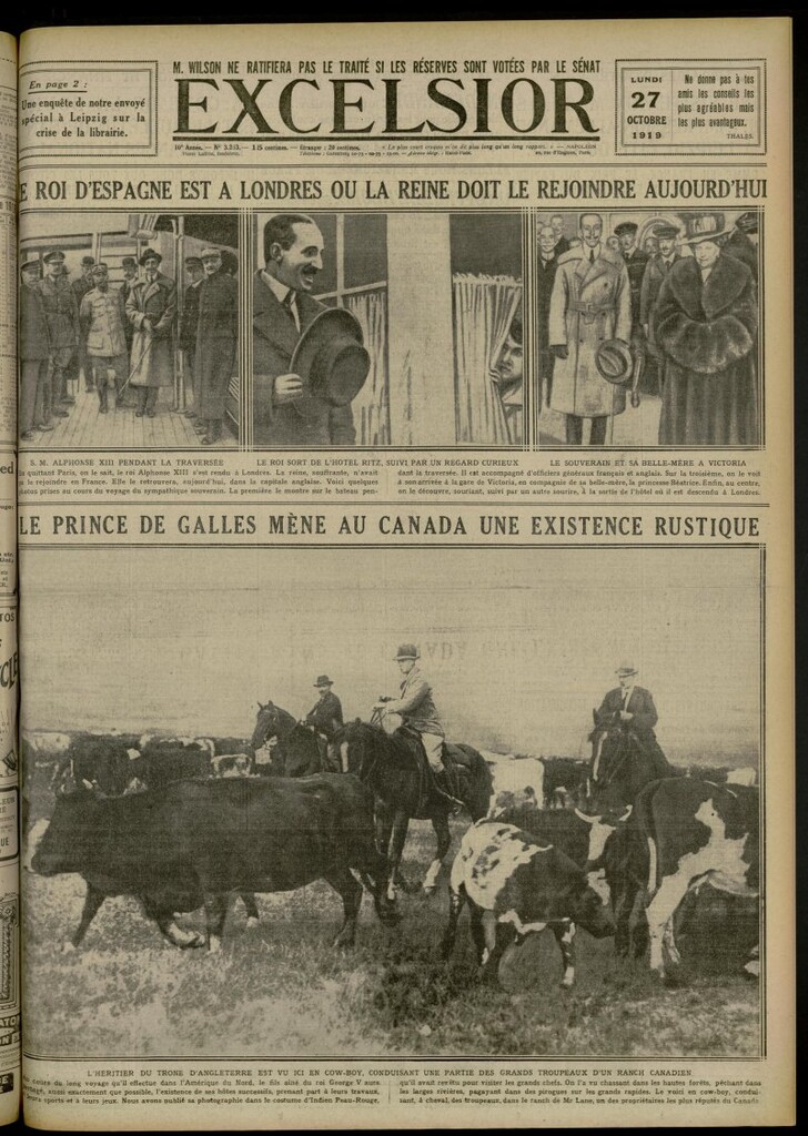 Miniatura de Excelsior: journal illustré quotidien de 27 de octubre de 1919, nº 3263