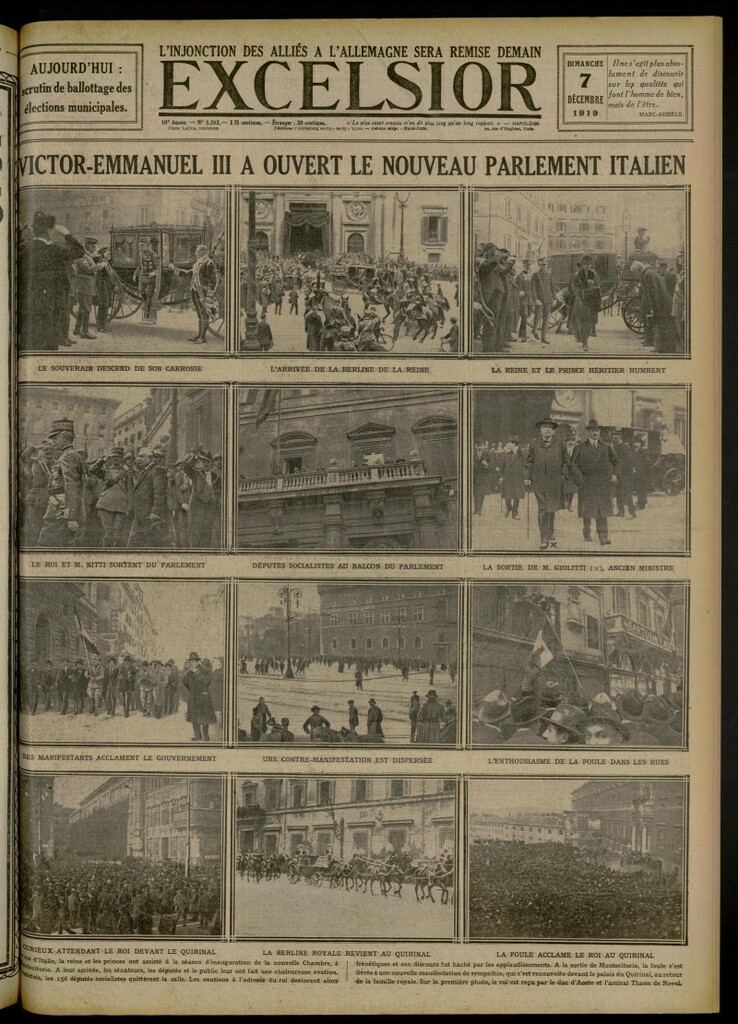 Miniatura de Excelsior: journal illustré quotidien de 7 de diciembre de 1919, nº 3283