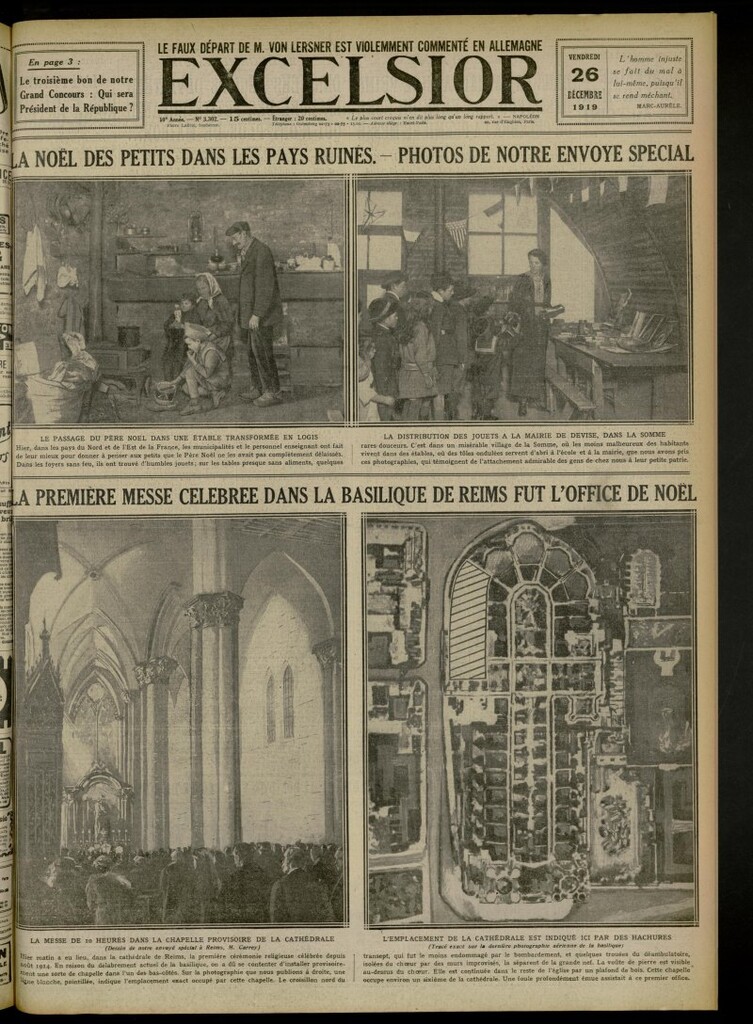 Miniatura de Excelsior: journal illustré quotidien de 26 de diciembre de 1919, nº 3302