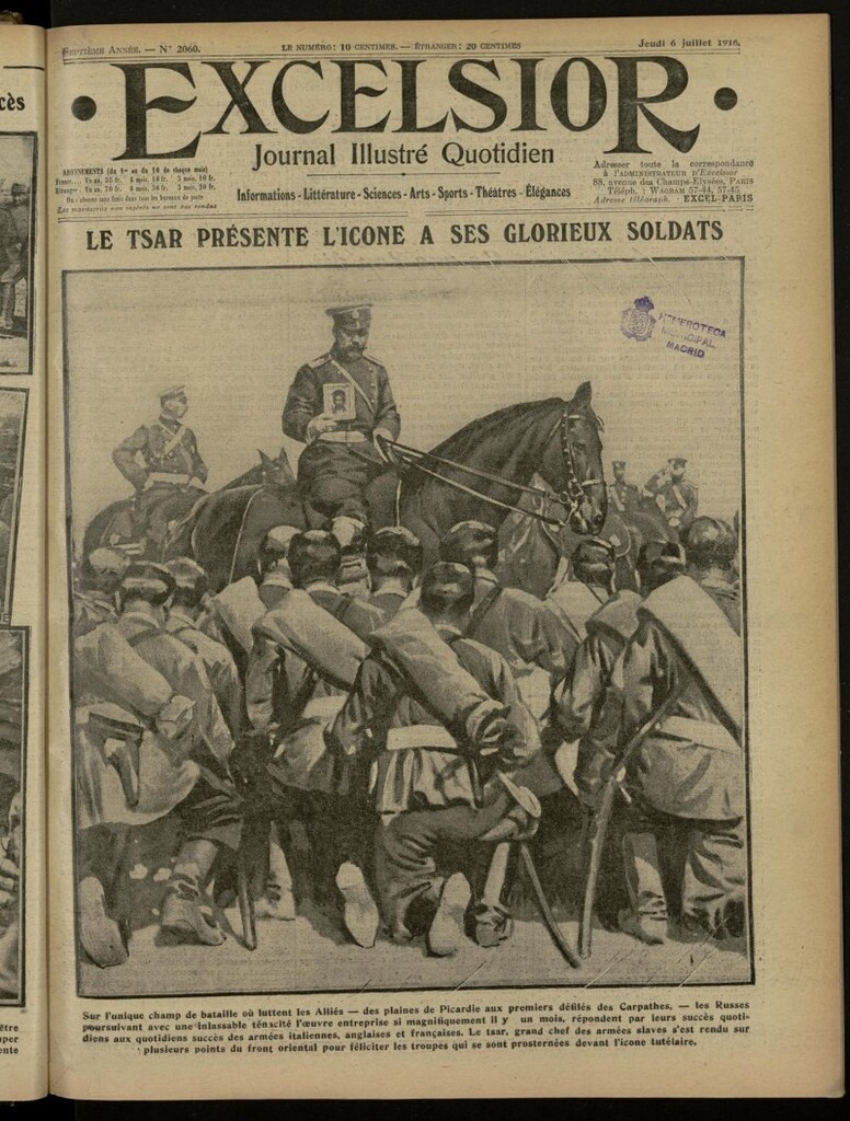 Miniatura de Excelsior: journal illustré quotidien de 6 de julio de 1916, nº 2060