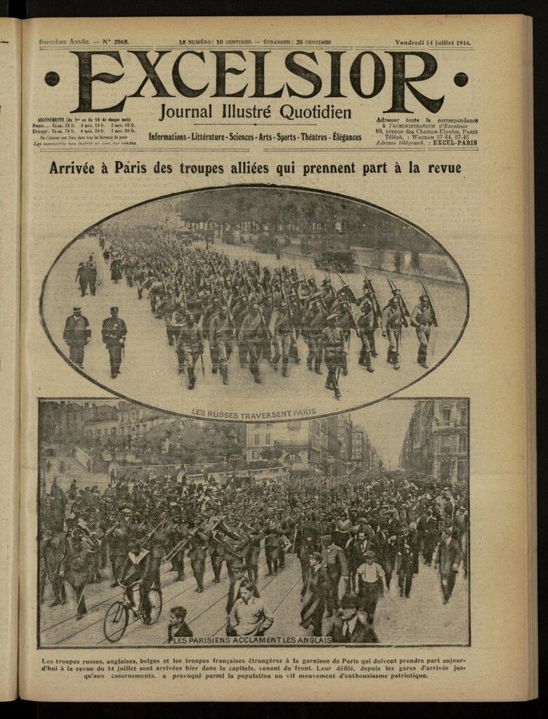 Miniatura de Excelsior: journal illustré quotidien de 14 de julio de 1916, nº 2068