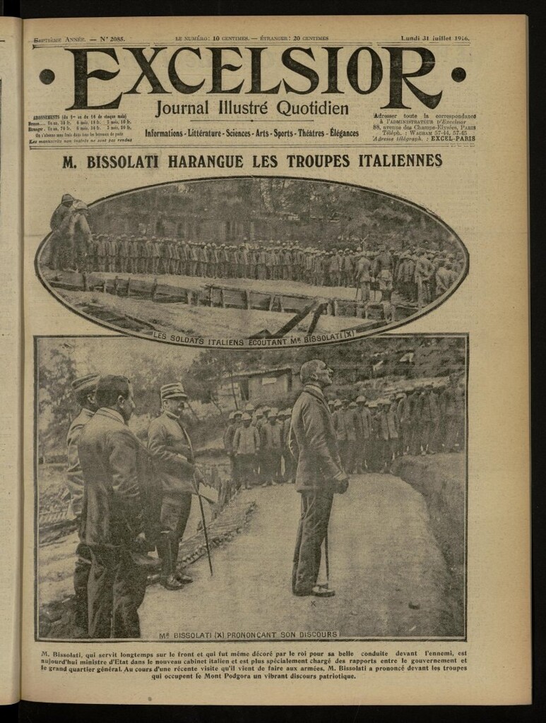 Miniatura de Excelsior: journal illustré quotidien de 31 de julio de 1916, nº 2085