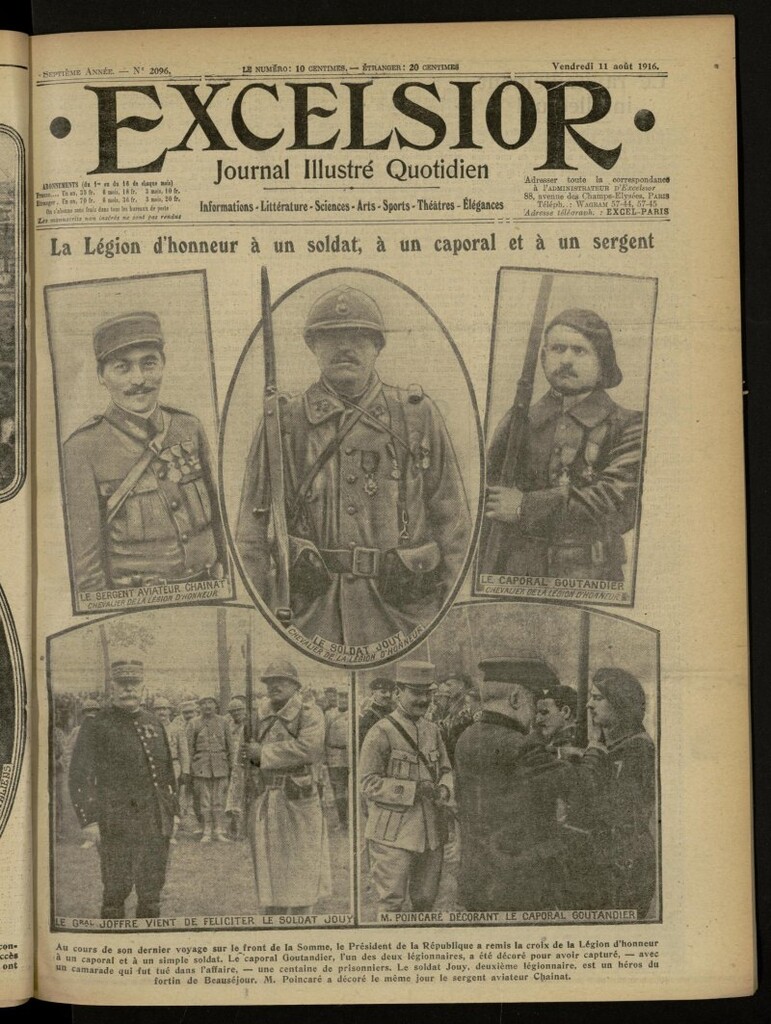 Miniatura de Excelsior: journal illustré quotidien de 11 de agosto de 1916, nº 2096