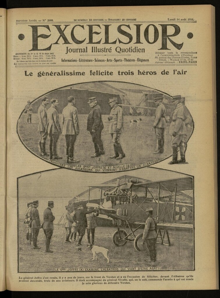 Miniatura de Excelsior: journal illustré quotidien de 14 de agosto de 1916, nº 2099