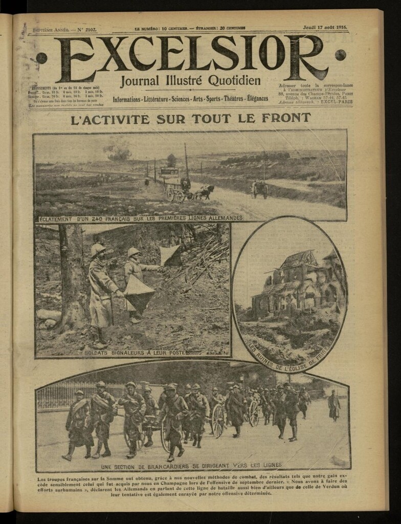 Miniatura de Excelsior: journal illustré quotidien de 17 de agosto de 1916, nº 2102