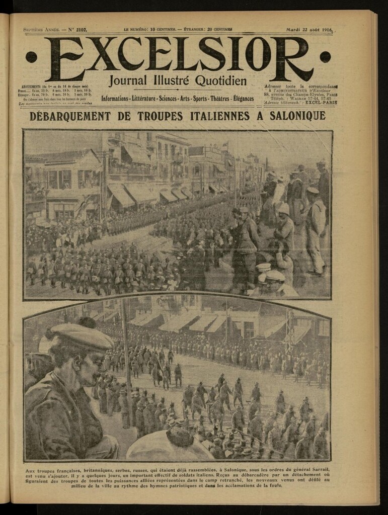 Miniatura de Excelsior: journal illustré quotidien de 22 de agosto de 1916, nº 2107
