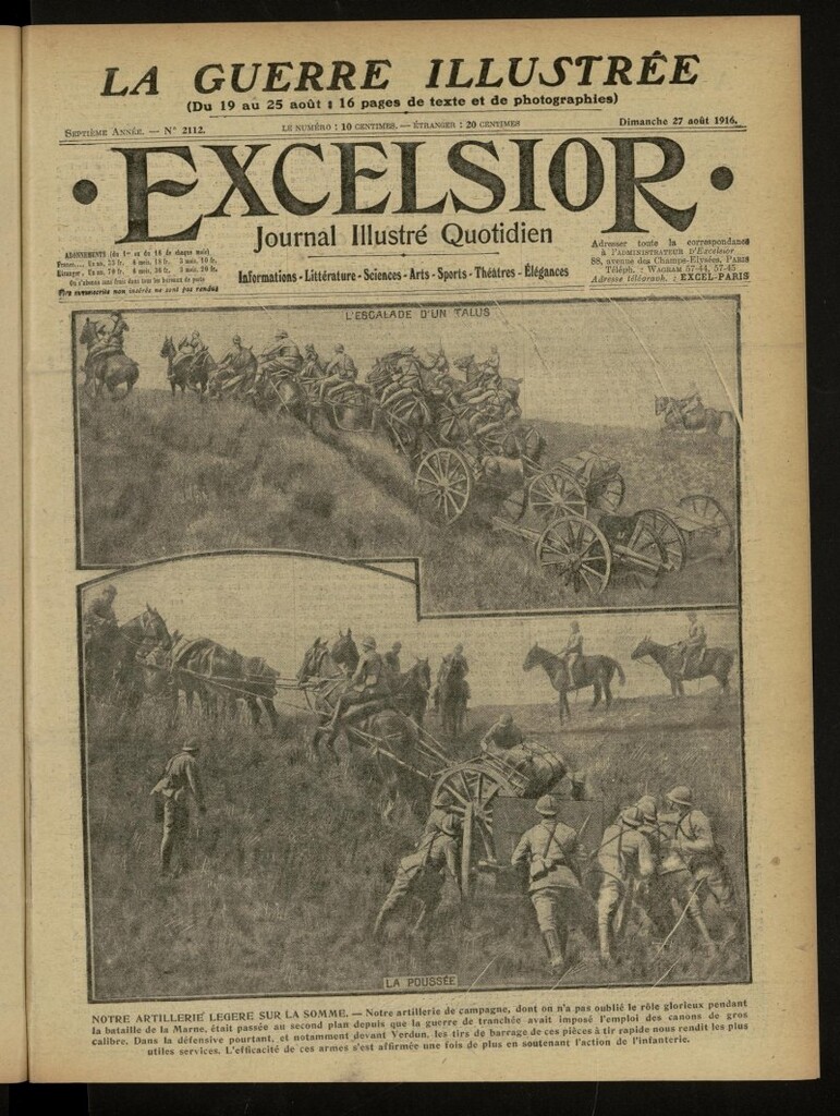 Miniatura de Excelsior: journal illustré quotidien de 27 de agosto de 1916, nº 2112