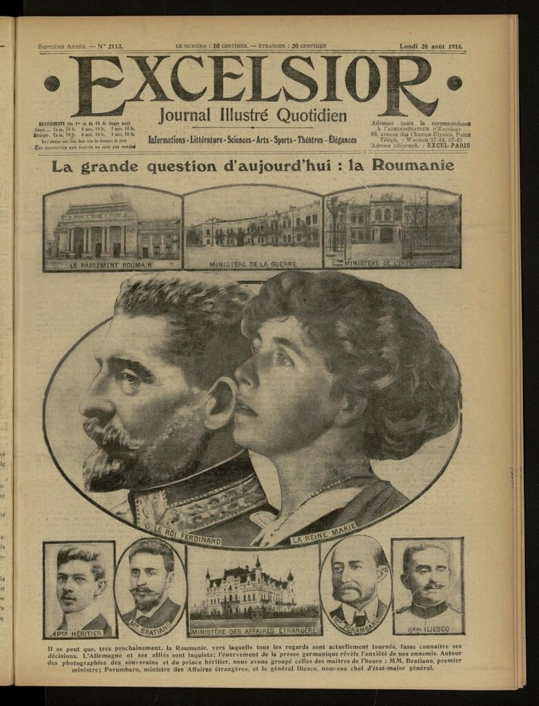 Miniatura de Excelsior: journal illustré quotidien de 28 de agosto de 1916, nº 2113