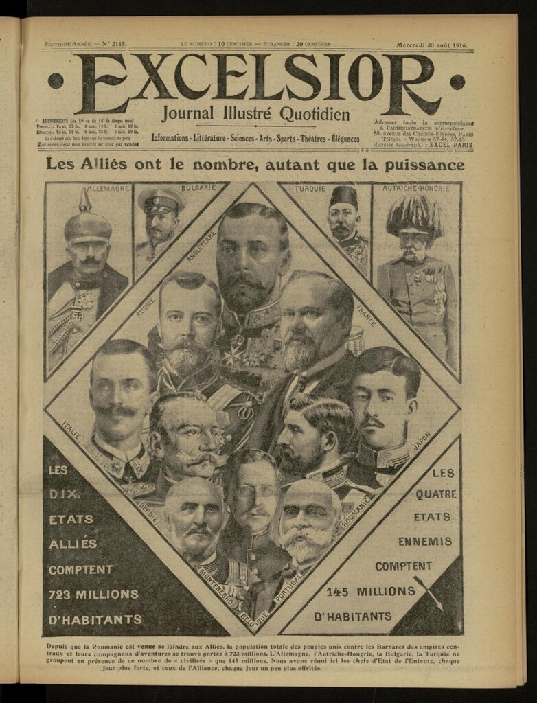 Miniatura de Excelsior: journal illustré quotidien de 30 de agosto de 1916, nº 2115