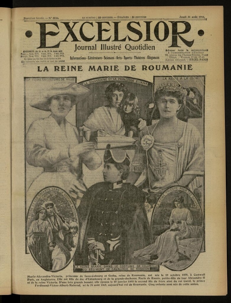 Miniatura de Excelsior: journal illustré quotidien de 31 de agosto de 1916, nº 2116