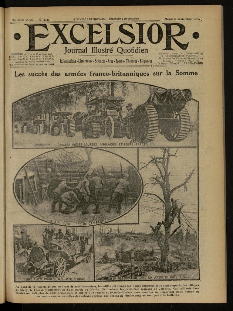 Miniatura de Excelsior: journal illustré quotidien de 5 de septiembre de 1916, nº 2121