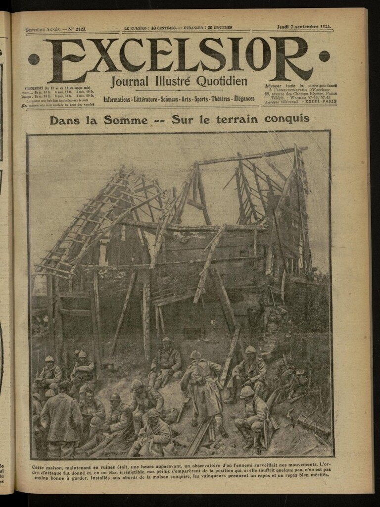 Miniatura de Excelsior: journal illustré quotidien de 7 de septiembre de 1916, nº 2123