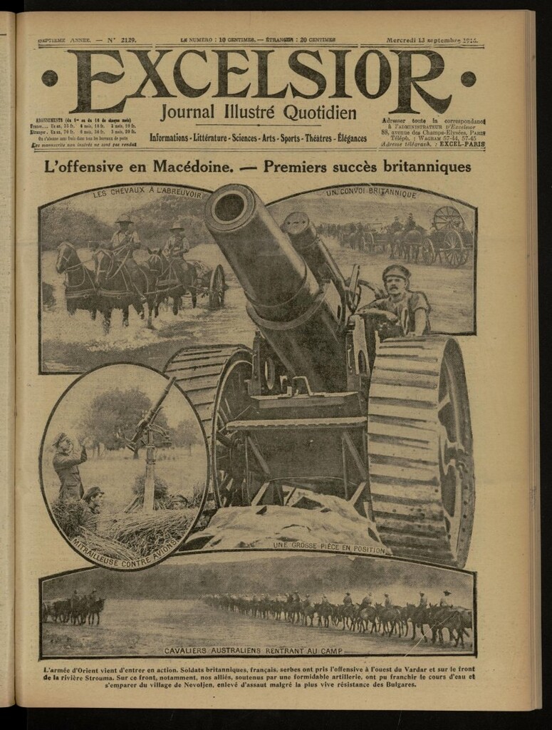 Miniatura de Excelsior: journal illustré quotidien de 13 de septiembre de 1916, nº 2129