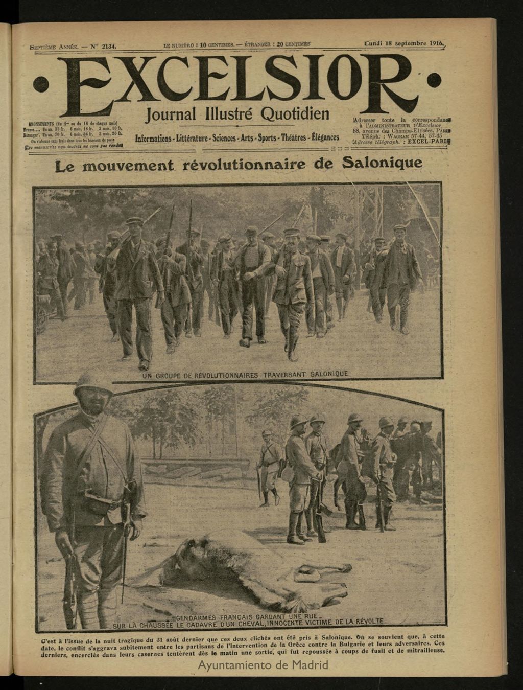 Miniatura de Excelsior: journal illustré quotidien de 18 de septiembre de 1916, nº 2134