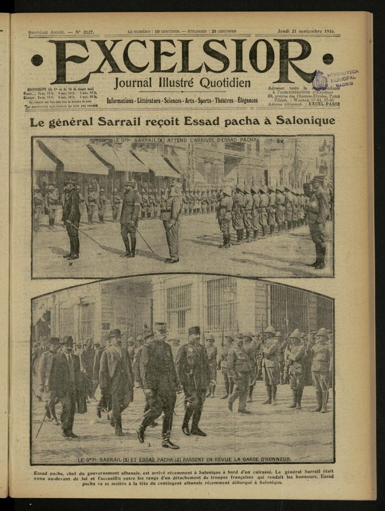 Miniatura de Excelsior: journal illustré quotidien de 21 de septiembre de 1916, nº 2137