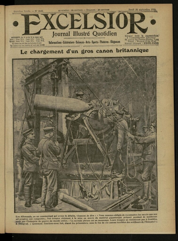 Miniatura de Excelsior: journal illustré quotidien de 28 de septiembre de 1916, nº 2144