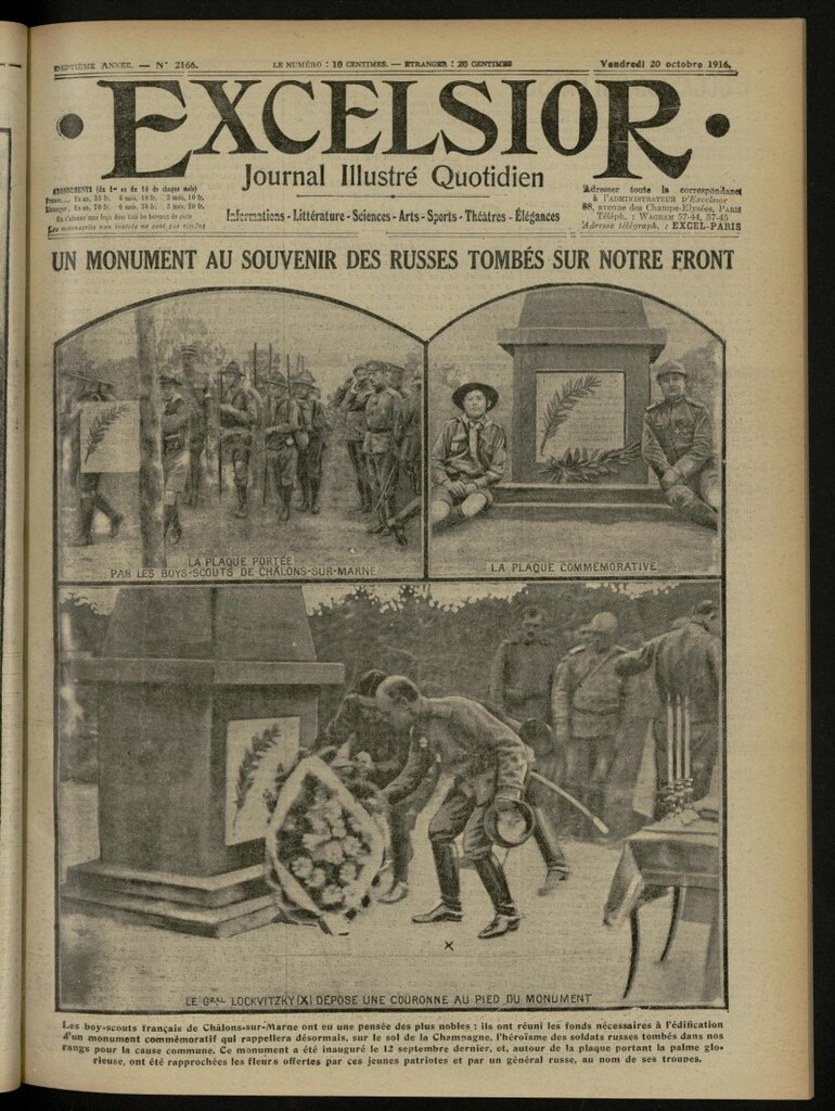 Miniatura de Excelsior: journal illustré quotidien de 20 de octubre de 1916, nº 2166