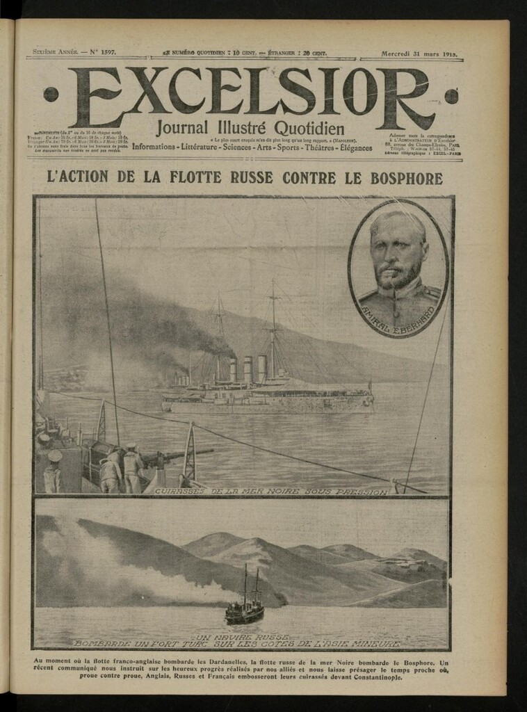 Miniatura de Excelsior: journal illustré quotidien de 31 de marzo de 1915, nº 1597