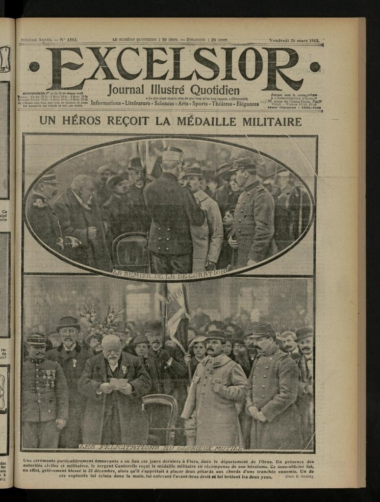 Miniatura de Excelsior: journal illustré quotidien de 26 de marzo de 1915, nº 1592