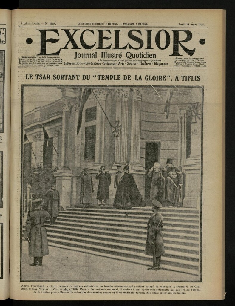 Miniatura de Excelsior: journal illustré quotidien de 18 de marzo de 1915, nº 1584