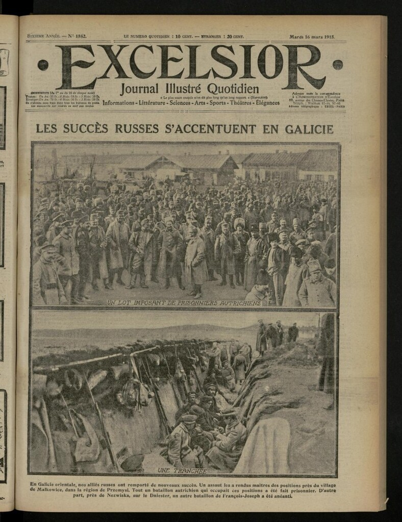 Miniatura de Excelsior: journal illustré quotidien de 16 de marzo de 1915, nº 1582