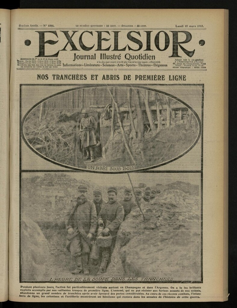 Miniatura de Excelsior: journal illustré quotidien de 15 de marzo de 1915, nº 1581