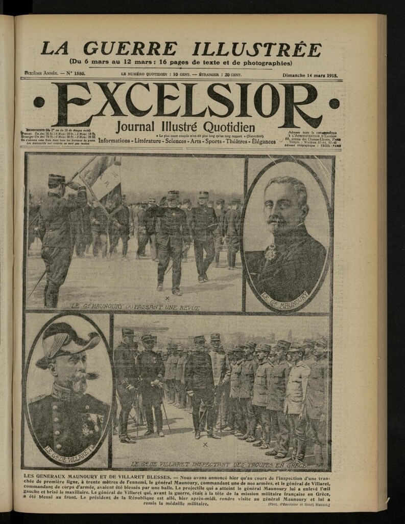 Miniatura de Excelsior: journal illustré quotidien de 14 de marzo de 1915, nº 1580