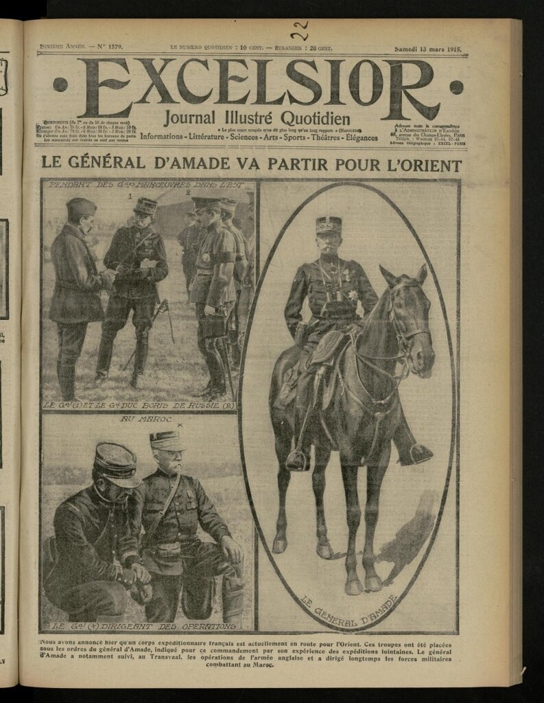 Miniatura de Excelsior: journal illustré quotidien de 13 de marzo de 1915, nº 1579