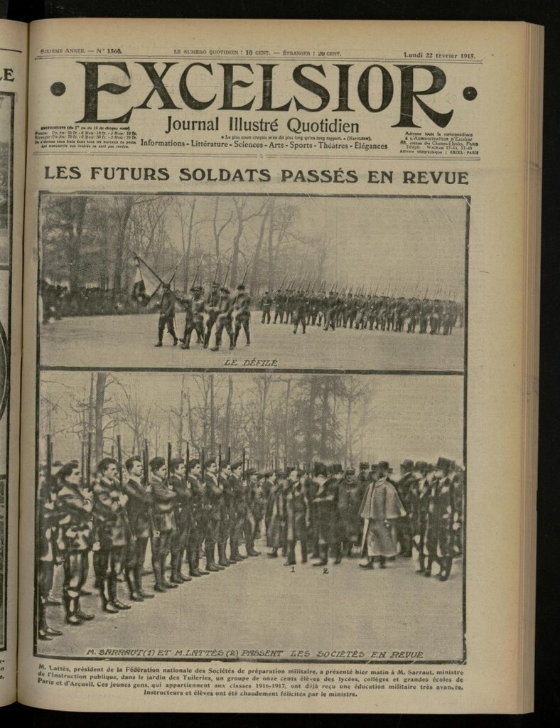 Miniatura de Excelsior: journal illustré quotidien de 22 de febrero de 1915, nº 1560