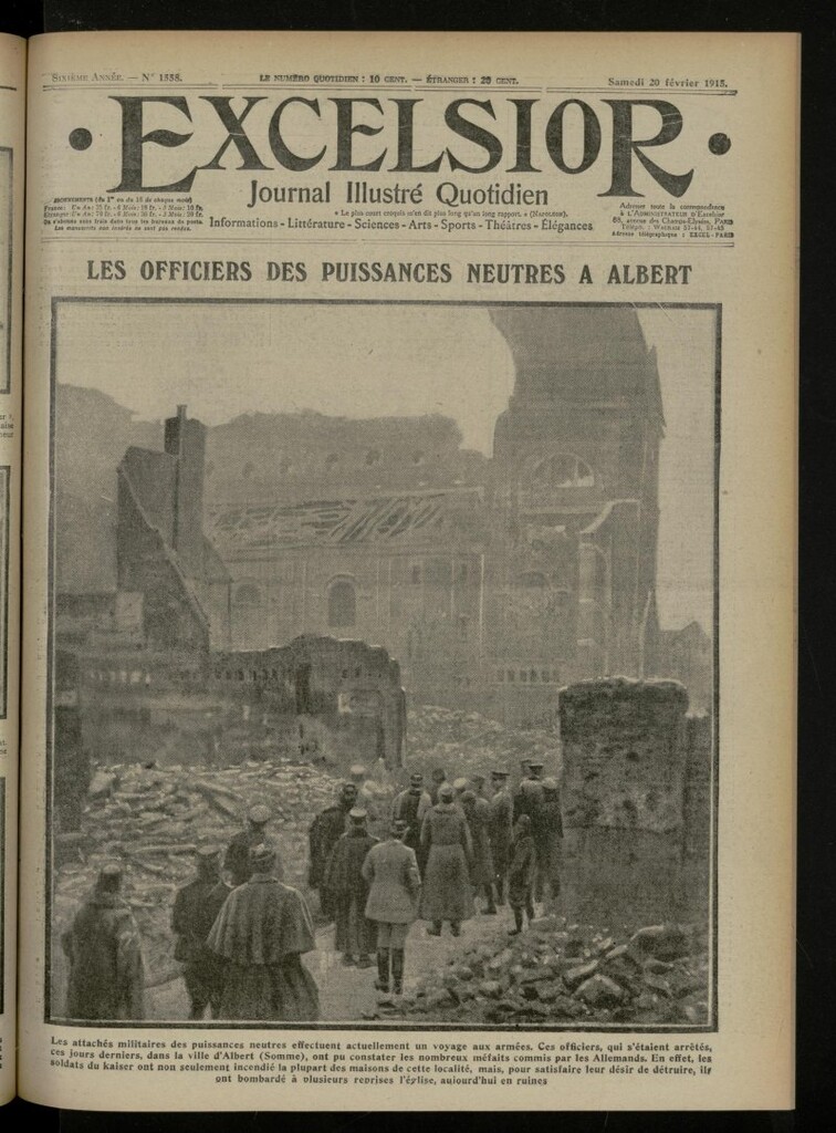 Miniatura de Excelsior: journal illustré quotidien de 20 de febrero de 1915, nº 1558
