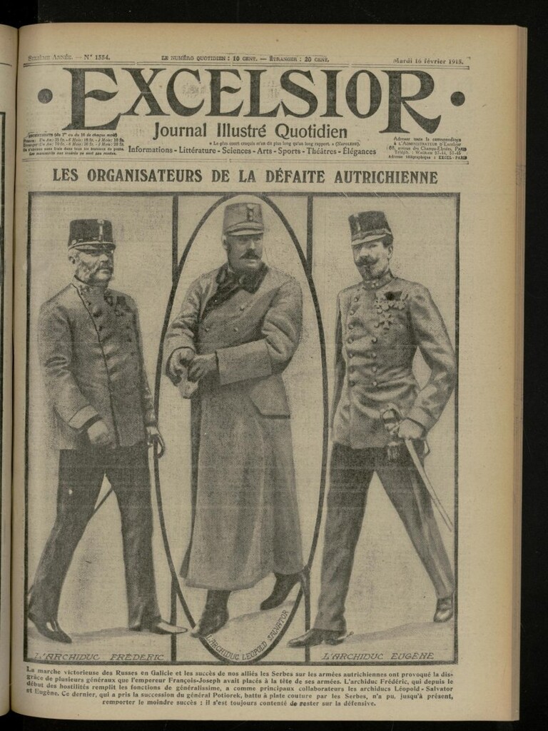 Miniatura de Excelsior: journal illustré quotidien de 16 de febrero de 1915, nº 1554