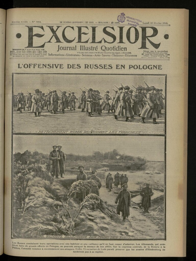 Miniatura de Excelsior: journal illustré quotidien de 15 de febrero de 1915, nº 1553