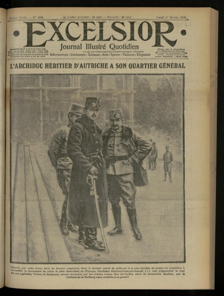 Miniatura de Excelsior: journal illustré quotidien de 1 de febrero de 1915, nº 1539