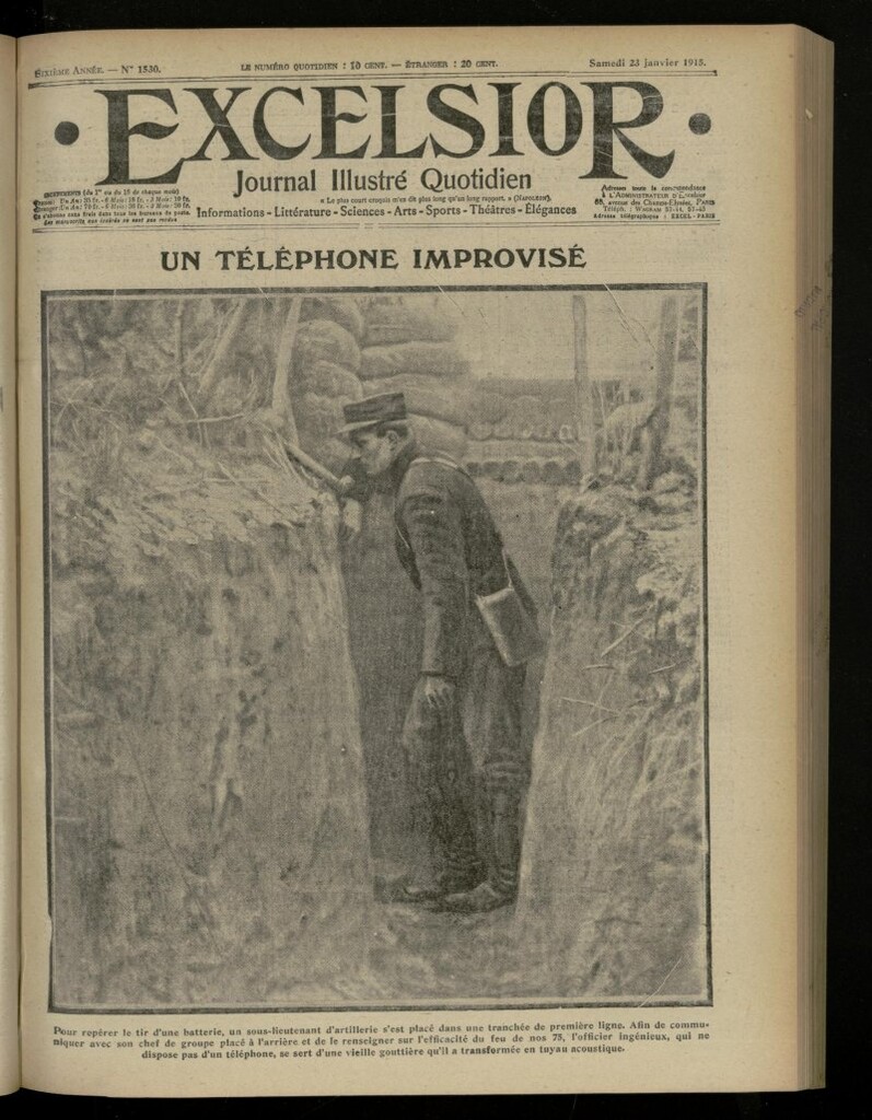 Miniatura de Excelsior: journal illustré quotidien de 23 de enero de 1915, nº 1530